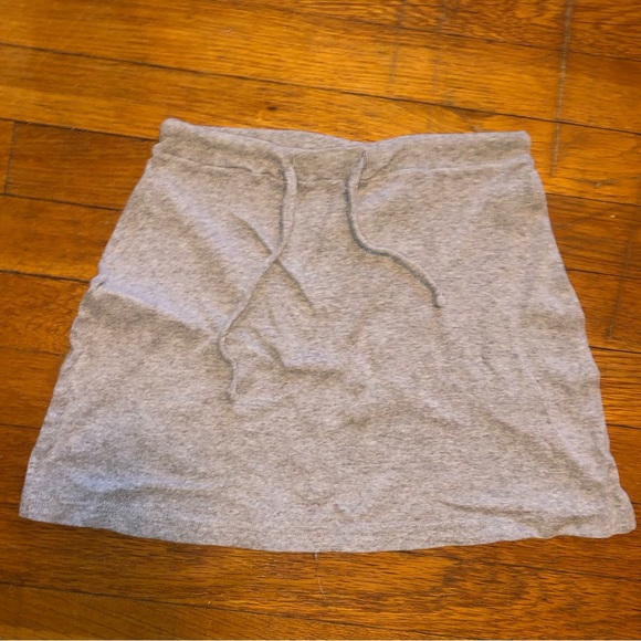 Grey Marl Drawstring Sweat Mini Skirt - Picture 2 of 12